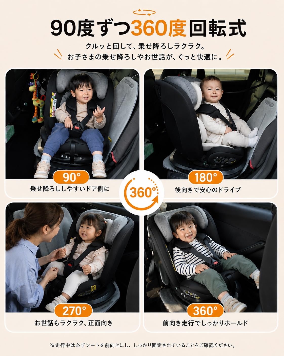 Amazon | チャイルドシート 新生児 ISOFIX 0歳～12歳頃 360度回転式 40